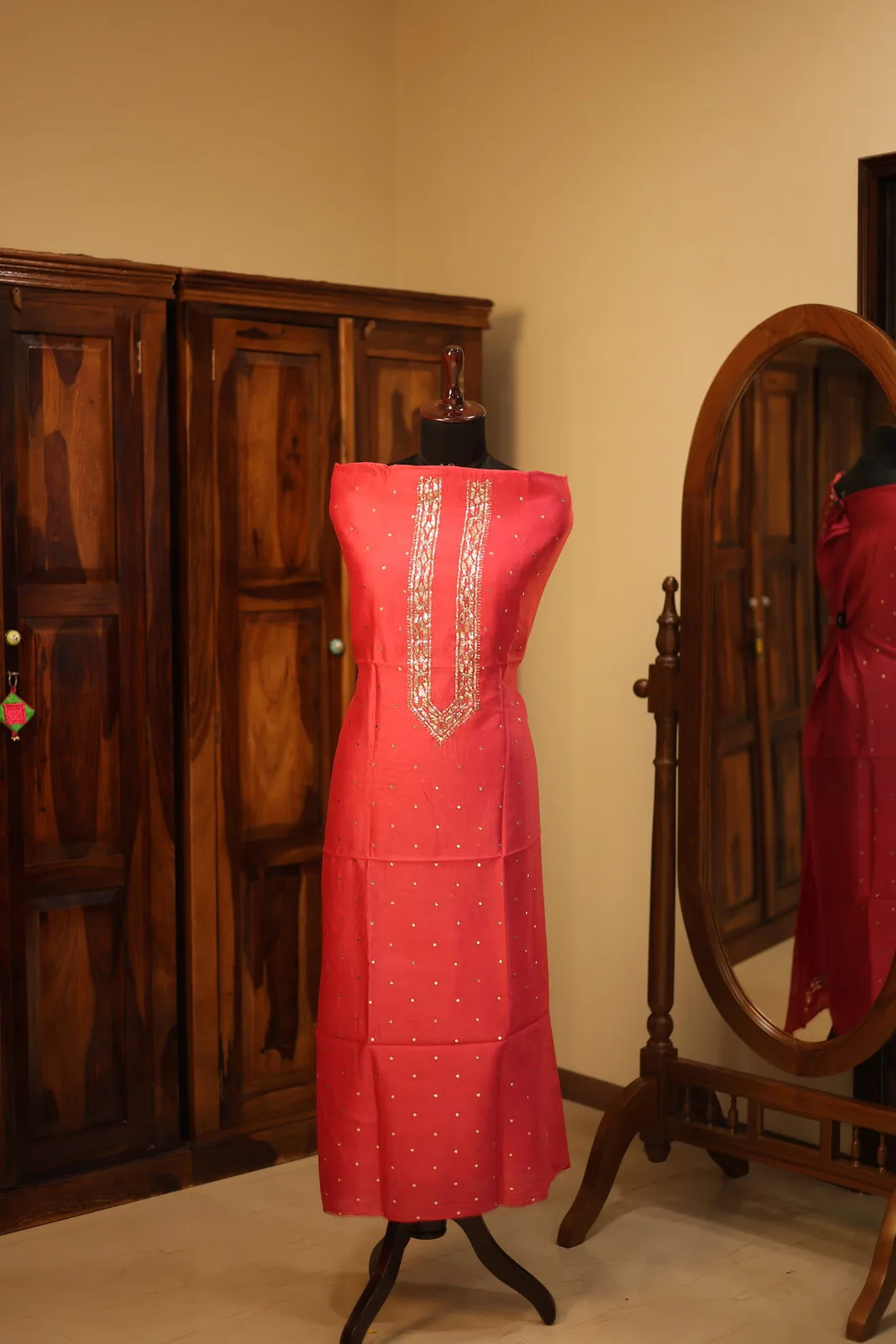 ROSE PINK UNISEX CHANDERI KURTA