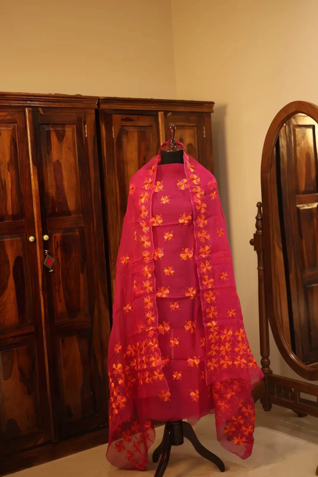Magenta Marigold Dupatta